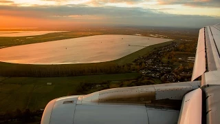 Wonderful Sunrise Approach and Landing at London Heathrow - onboard Germanwings A319 from Hamburg