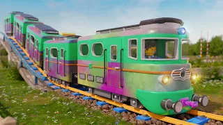 The Fuel Truck Tank Caught Fire - Lego Duplo Train - Choo choo train kids videos