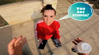 I BROKE THE CRAZY GIRL'S PHONE AND RUN AWAY @DumitruComanac (Action Parkour POV Funny)