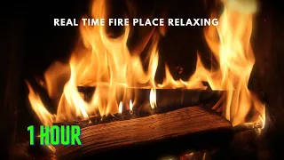 Real Time Fireplace | Relaxing Fire Burning Video - 1 Hour