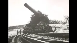 WW2 Footage German 80 cm Schwerer Gustav and 60 cm Karl Gerät Mortar Thor bombarding Sevastopol 1942