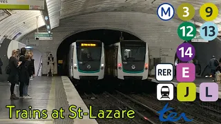 Trains at Paris St-Lazare station