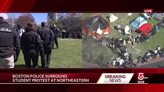 Protesters cheer as Boston police leave Northeastern encampment