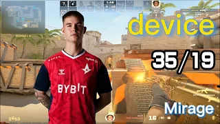 dev1ce CS2 MIRAGE POV （35/19）￨ ACE ￨ (CS2 FACEIT POV) Oct 30, 2023