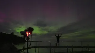 REAL TIME AURORA over Limfjord, Denmark RAW Footage 4K 50 fps 03.10.22