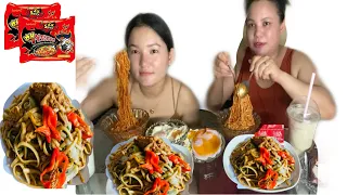 Nepali Mukbang ToFu chowmein And Korean 2x Spicy ramen 🥵😊