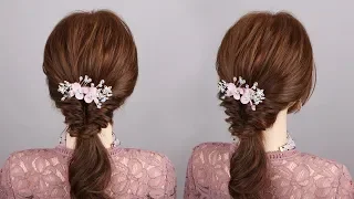 고무줄을 이용한 세미업스타일/bridal updo hairstyle  for long hair tutorial