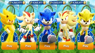 Sonic Dash - Movie Sonic vs Movie Super Sonic vs Super Shadow - All Characters Unlocked Run Gameplay