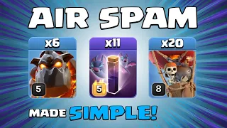 6 x LAVA HOUNDS + 11 x BAT SPELLS = AIR SPAM! NEW TH12 Attack Strategy | Clash of Clans