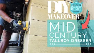 DIY Mid Century Tallboy Dresser Makeover in Grey