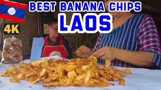 Best Lao Banana Chips I Lao Street Food ep02 🍌 🇱🇦 I #WanderingLeisure #streetfood #laos