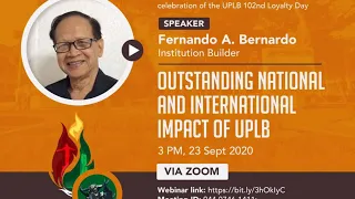 LD Webinar 1: Outstanding National and International Impact of UPLB