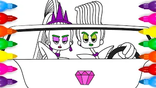 Trolls Band Together Velvet Veneer Driving Car Coloring Pages