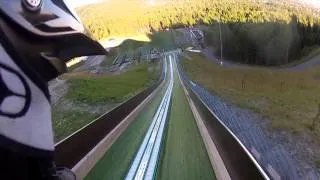 Ski jumping with a downhill bike