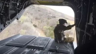 Riding in a Boeing CH-47 Chinook Helicopter