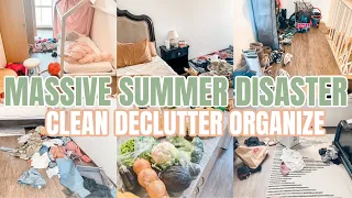 MASSIVE SUMMER COMPLETE DISASTER CLEAN DECLUTTER ORGANIZE |EXTREME CLEAN WITH ME|CLEANING MOTIVATION
