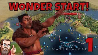 Civilization 6 - Wonder Start - Kupe on Bermuda Triangle! Civ 6 Maori Gameplay on Deity - Ep.1