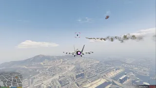 Stole fighter jet + air combat | GTA 5 | military base rampage | five star escape