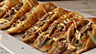 Cheese Steak Egg Roll Recipe | How To Make Cheese Steak Egg Rolls