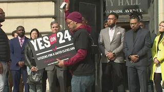 Cleveland Mayor Justin Bibb interrupted by protesters during speech on community police commission