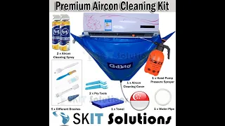 【SKIT Solutions】Air Conditioner Cleaning Kit Aircon Washing Cover+Pipe+Foam Spray+Sprayer Bundle