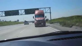 truck driving backwards