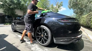 Cleaning a 2024 Porsche Panamera