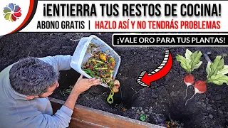 ¿SE PUEDEN ENTERRAR los RESTOS de la COCINA en el HUERTO o JARDÍN? Método Bomba de nutrientes.