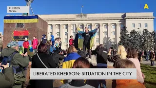 Proudly holding Ukrainian flags: Kherson residents celebrated liberation from Russian occupation