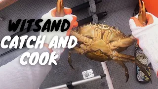 GIANT MUD CRAB AND SQUID catch and cook - WITSAND , South Africa