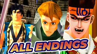 SOUL BLADE (PS1) - ALL ENDINGS (Arcade Mode) - Soul Edge - 1080p