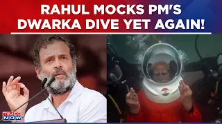 Rahul Gandhi Ups Arms Against Modi Yet Again, Mocks PM's Dwarka Dive By Calling It 'Drama', Watch