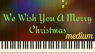 We wish you a Merry Christmas - Easy Piano tutorial / medium