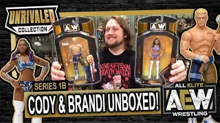 Cody & Brandi Rhodes AEW Unrivaled Series 1B Unboxing & Review! Comparison to 1A