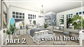 COASTAL FAMILY HOUSE INTERIOR Bloxburg SPEED BUILDS :)