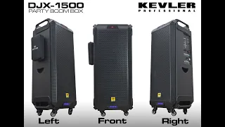 KEVLER DJX-1500 (high power portable speaker system)High capacity rechargeable battery