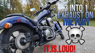 2 Into 1 Burner Exhaust Install On 2020 Honda Fury/Sound Test