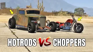 GTA 5 ONLINE - HOTRODS VS CHOPPERS (WHICH IS FASTEST?)