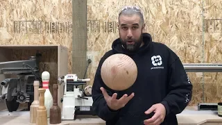 Big wood sphere on a small lathe