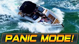 WARNING: BOAT ALMOST CAPSIZES AT DANGEROUS INLET !  TOO MUCH WATER ! | BOAT ZONE