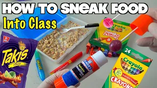 5 Simple Ways To Sneak Food Into Class When You're Hungry - School Hacks For Kids (HOW TO HACK)