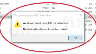 Pc Fix Compressed zipped Folders Error Windows cannot complete the extraction The destination Issue