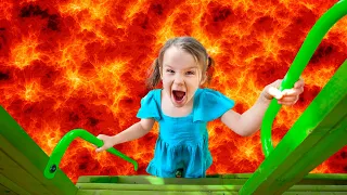 Five Kids The Floor is Lava on the Playground + more Children's Songs and Videos