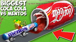 BIGGEST COCA COLA BASE vs MENTOS CAR in Minecraft ! 1000 LITERS OF COLA VS MENTOS !