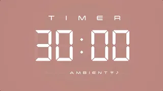 30 Min Digital Timer with Ambient Music & Simple Beeps 🤎