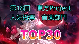 第18回東方Project人気投票 音楽部門TOP30