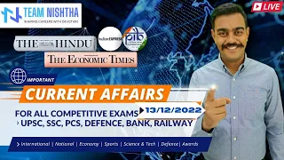 DAILY CURRENT AFFAIRS - 13 DEC' 2022