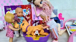 THE CAT GAVE BIRTH TO KITTENS AT OUR HOUSE😹KATYA AND MAX ARE A FUN FAMILY Funny TV series doll video