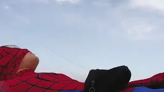 Spider Man Crosses the Sea İnside a Giant Balloon!