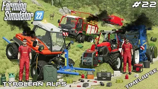 BALING GRASS ON THE ROAD BECAUSE MEADOW IS STEEP | Tyrolean Alps | Farming Simulator 22 | Episode 22